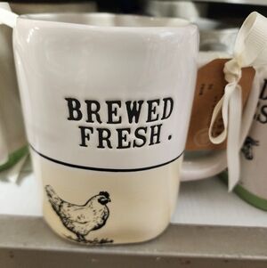 Rae Dunn Brewed Fresh Ceramic Mug -